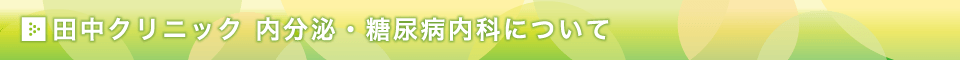 田中クリニック　内分泌・糖尿病内科について